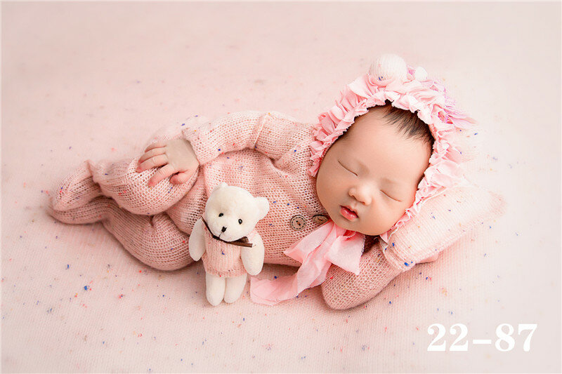Atuendo de estudio fotográfico para niña bebé, accesorios, ropa, monos de tiro con sombrero y mameluco para recién nacido de 0 a 1 mes para fotografía