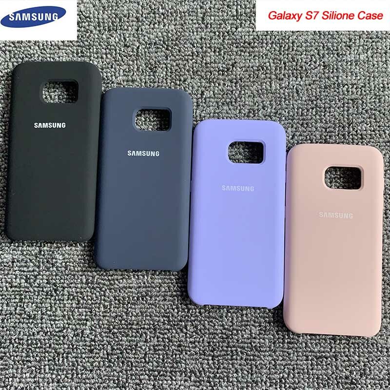 100% Original Samsung Galaxy S7 funda de silicona suave tacto sedoso Carcasa protectora líquida cubierta para Galaxy S7 5,1 pulgadas