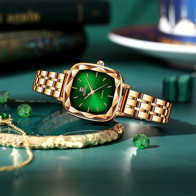 Женские кварцевые часы с квадратным циферблатом, Роскошные наручные часы, 2022