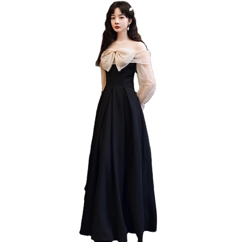 Женское вечернее платье без бретелек, элегантное шифоновое платье до пола с цветочным принтом, аппликацией и бантом, клубная одежда
