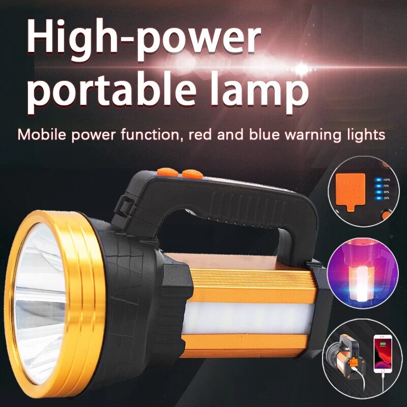 JUJINGYANG-reflector de luz potente, Multiplex, 10W, LED, recargable por USB