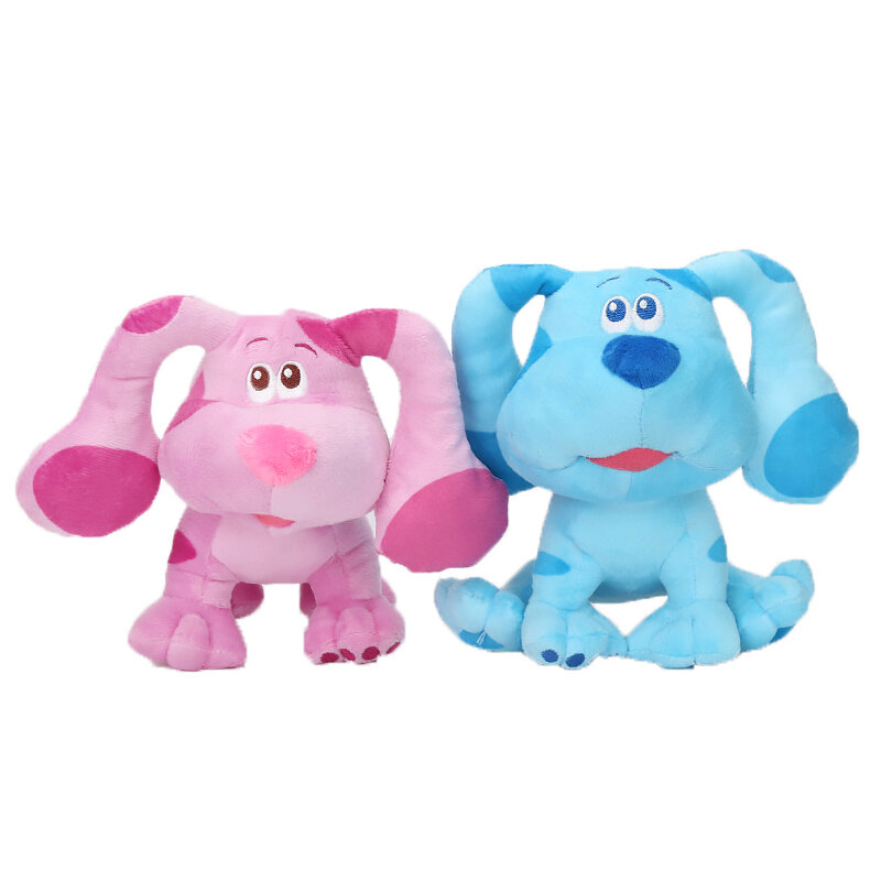 20cm niebieskie wskazówki i ty! Beanbag pluszowa lalka niebieski różowy pies miękkie nadziewane zabawki śliczne świąteczne dzieci niebieskie wskazówki pluszowe zabawki lalki