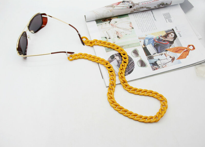 FishSheep Fashion akrylowy łańcuszek do okularów okulary do czytania sznur wiszące łańcuszki na szyję pasy liny żywiczne okulary Largands Strap