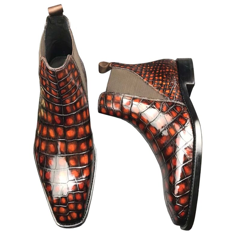 Chue-Botas de cocodrilo para hombre, zapatos de estilo nuevo, botas de cocodrilo