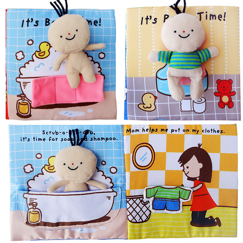 Baby Spielzeug Weiche 3D Tuch Buch Erste Buch Montessori Säuglings Frühen farbe Kognitiven Pädagogisches Spielzeug Lernen Basic Life Fähigkeiten Spielzeug