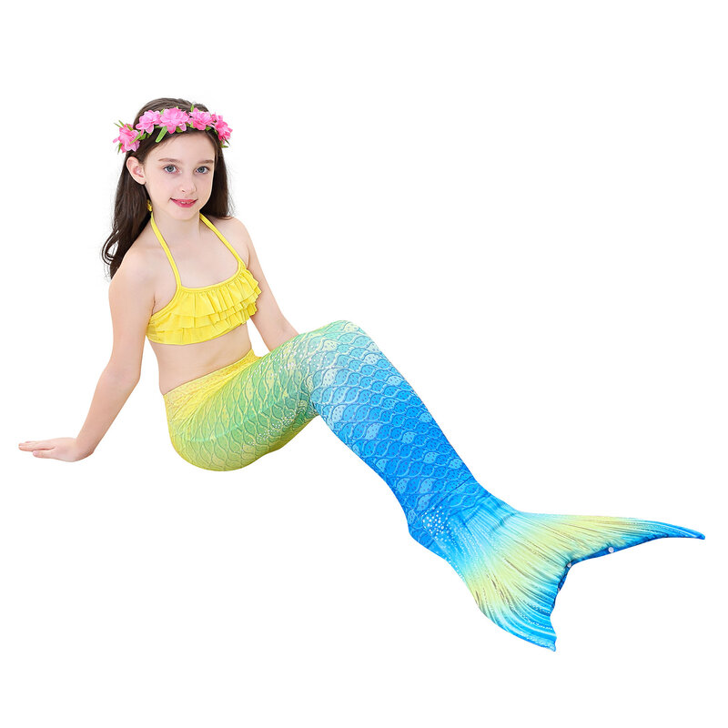 Kids Fin Swimsuit Bathing Clothes Suit Tail Mermaid Carnival Costumes Swimsuit for Girls Swimming Costume
