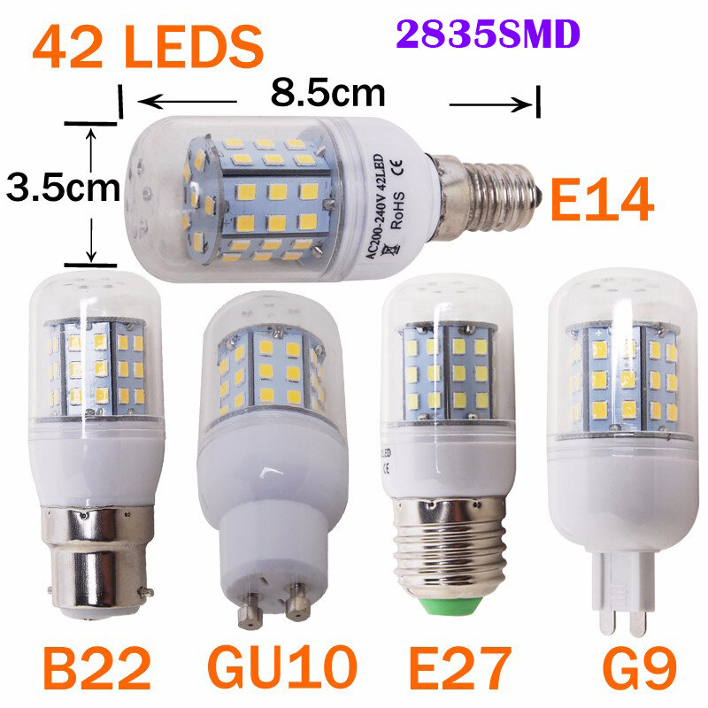Bombilla LED 220v E27 E14 LED velas luz lámpara 240v AC iluminación decorativa interior