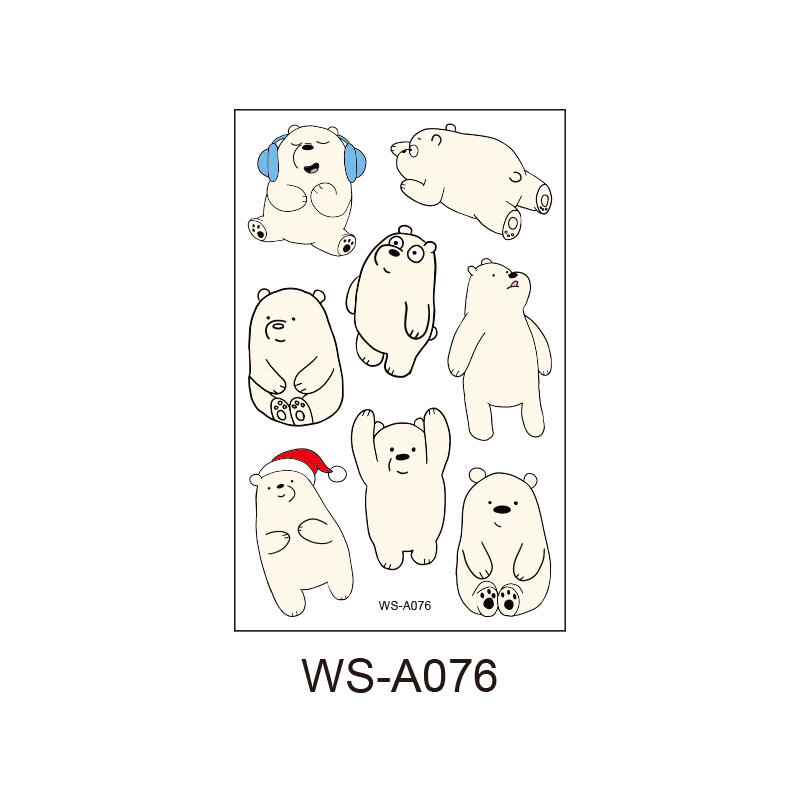 12 قطعة الأطفال الوشم ملصق الدب المؤقتة مقاوم للماء Sweatproof نقل الكرتون الحيوان الجسم الفن الذراع الساق طفل لعبة فتاة هدية