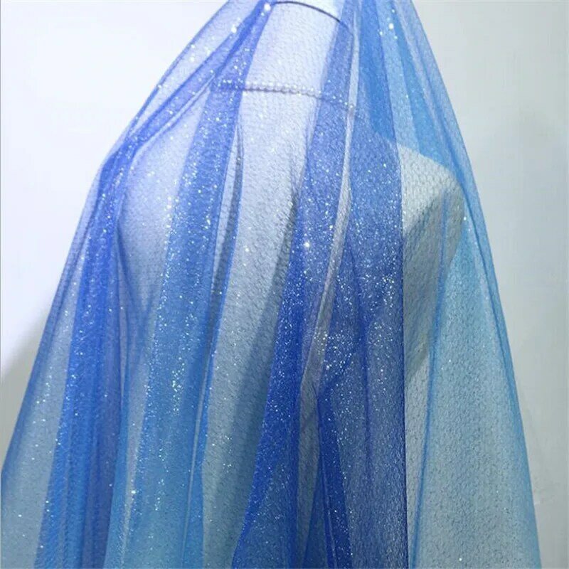 Bronzeando a Tela Céu Estrela Saia de Gaze DIY Ofício Sequin Tecido de Poliéster Vestido de Festa de Casamento Decoração Tecido Patchwork