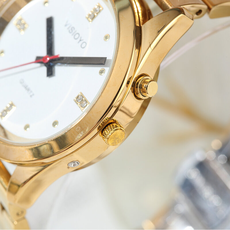 Franse Praten Horloge Met Alarm Functie, Praten Datum En Tijd, Witte Wijzerplaat, Vouwsluiting, golden Case Tag-404