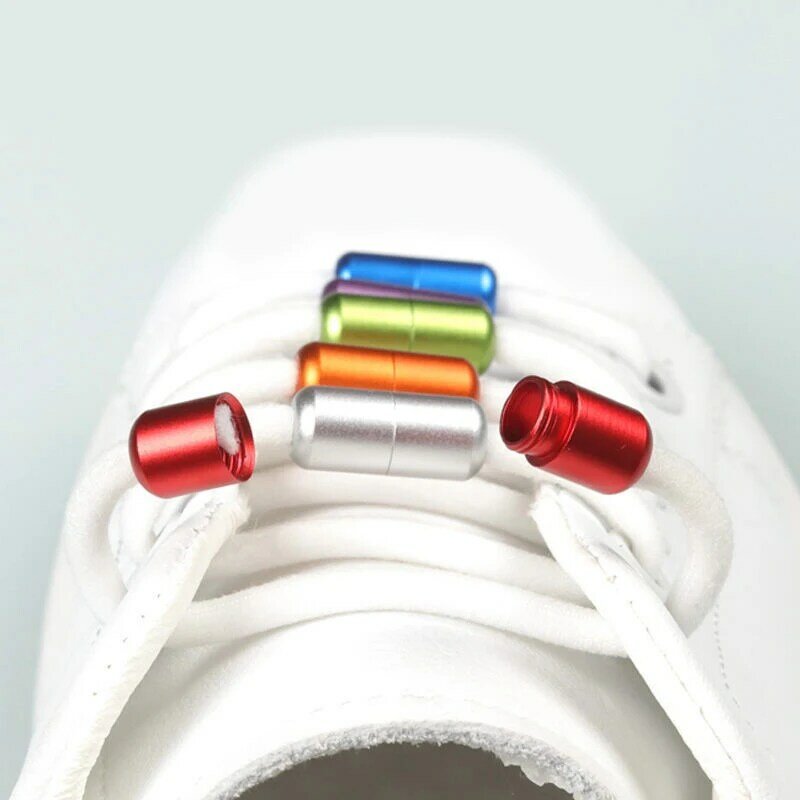 2 Buah Tali Sepatu Malas Tanpa Dasi Tali Sepatu Elastis Bulat untuk Tali Sepatu Sneakers Anak-anak Dewasa Tali Sepatu Malas Cepat Warna Permen Tali Sepatu