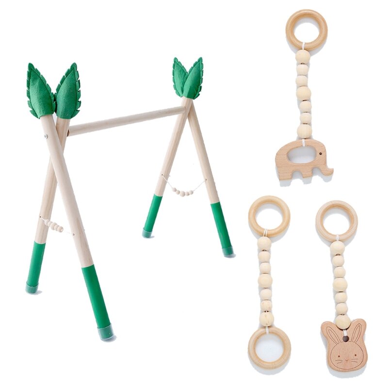 아기 체육관 놀이 보육 감각 링-풀 장난감 나무 옷 랙 룸 장식 P31B, 1 세트