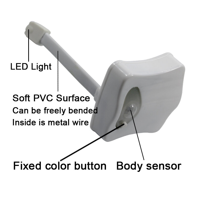 Luz conduzida da noite wc luz à prova dpip água pip sensor de movimento banheiro toalete luz iluminação noturna