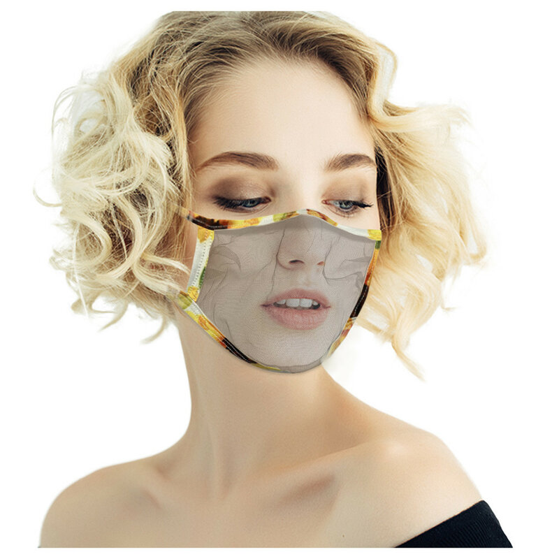 Maschera per il viso trasparente a rete riutilizzabile per sordi lavabili morbidi maschera per la bocca Pm2.5 scudi per la bocca maschere per inquinamento