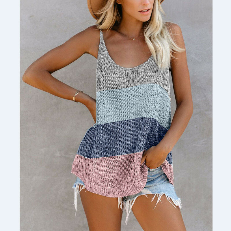 Blusão de crochê tricotado para praia, maiô para cobrir biquini e maiô, verão, minivestido solto, listrado, 2020