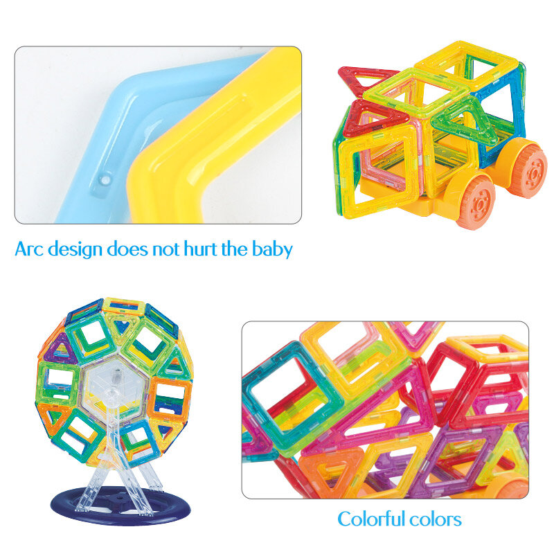 32-158PCS Mini Transparent Magnetic Blocks Designer Construction Building DIY Magnets Magnetic Blocks Educational Toys For Kids