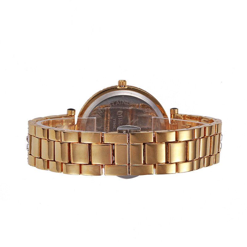 Reloj de cristal de lujo para mujer, relojes de plata/oro, pulsera de cuarzo con diamantes de leopardo, regalo