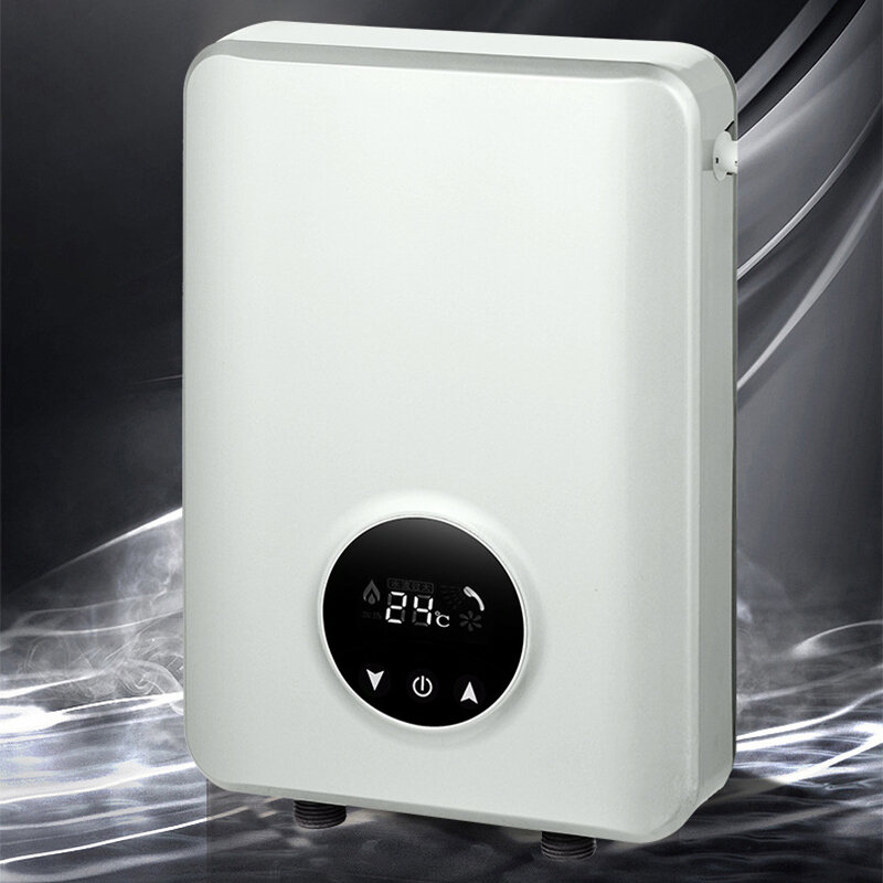 220V 스마트 터치 디스플레이 순간 온도 조절 욕조 전기 온수기, 간단한 작동, 절전, 얇은 유형