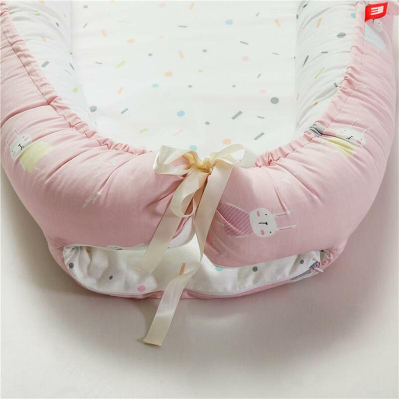 Nordic Infant Nest Bett Krippe Matratze Bionic Bett Mit Stoßstange Tragbare Baby Reisen Bett Abnehmbare Baumwolle Kinder Wiege