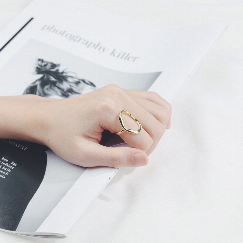 Лидер продаж 925 пробы Серебряные вечерние кольца для Для женщин пара Творческий Фасонная Anillos ювелирные изделия Размеры 17,3 мм с возможностью регулировки положения