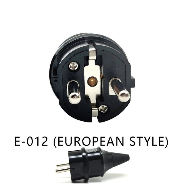 E-012 европейская вилка питания Schuko 16A, Промышленный разъем IP44, Франция/Германия, ЕС, 2 круглых контакта, адаптер типа F, электрическая мощность переменного тока 1