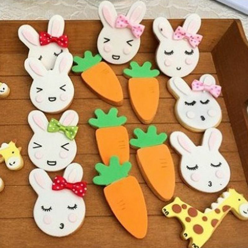 Easter Rabbit Bunny Head Stainless Steel Cookie Cutter Cake Baking Chocolate Mold Fondant Pastry Biscuit Mould DIY Crafts 19QE