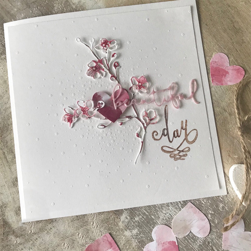 Molde de corte em flor de ameixa, estêncil 2020 para fabricação de cartões