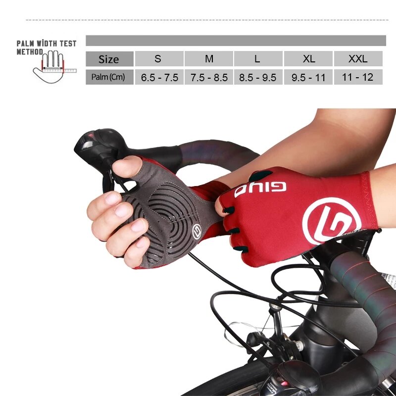 Giyoハーフフィンガーグローブ抗スリップ自転車ミトンライクラ生地男性のサイクリング指なし手袋mtbロードバイク夏ショート手袋