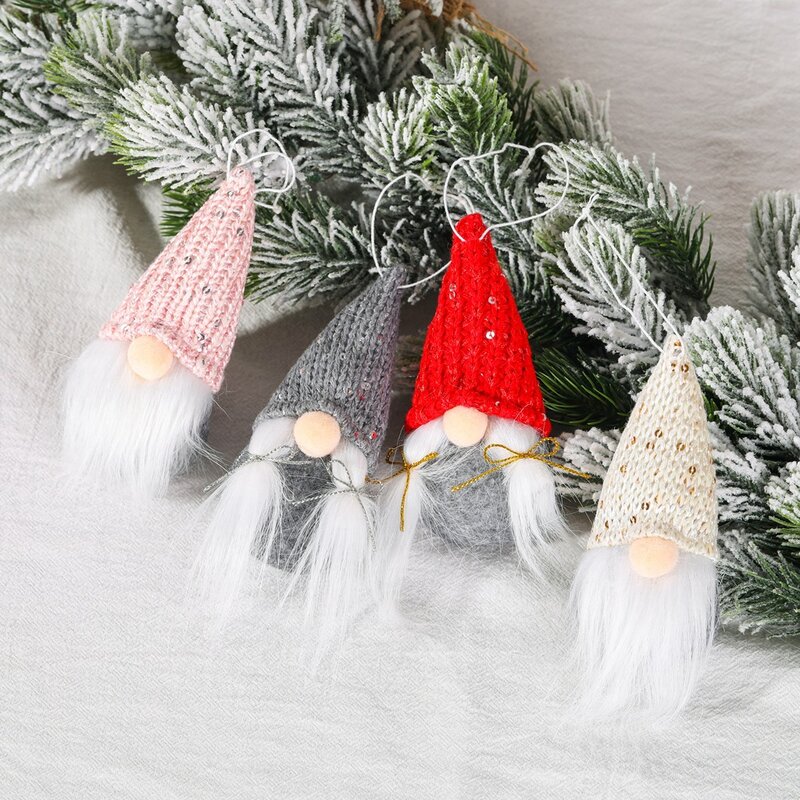 Natale piccolo gnomo carino albero di natale appeso ornamento decorazione per la casa Navidad ciondolo regali felice anno nuovo 2022