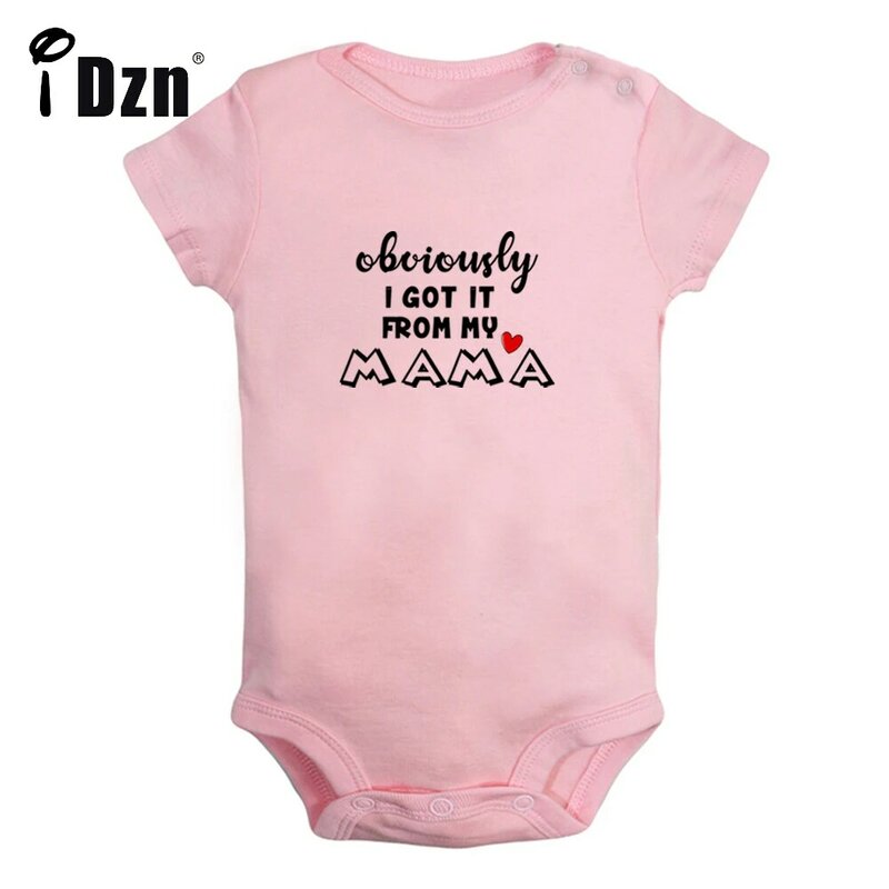 iDzn NEW Obviously Got it from my Mama Baby Boys Fun Rompers Baby Girls Cute Bodysuit Infant Short Sleeves Jumpsuit Soft Clothes