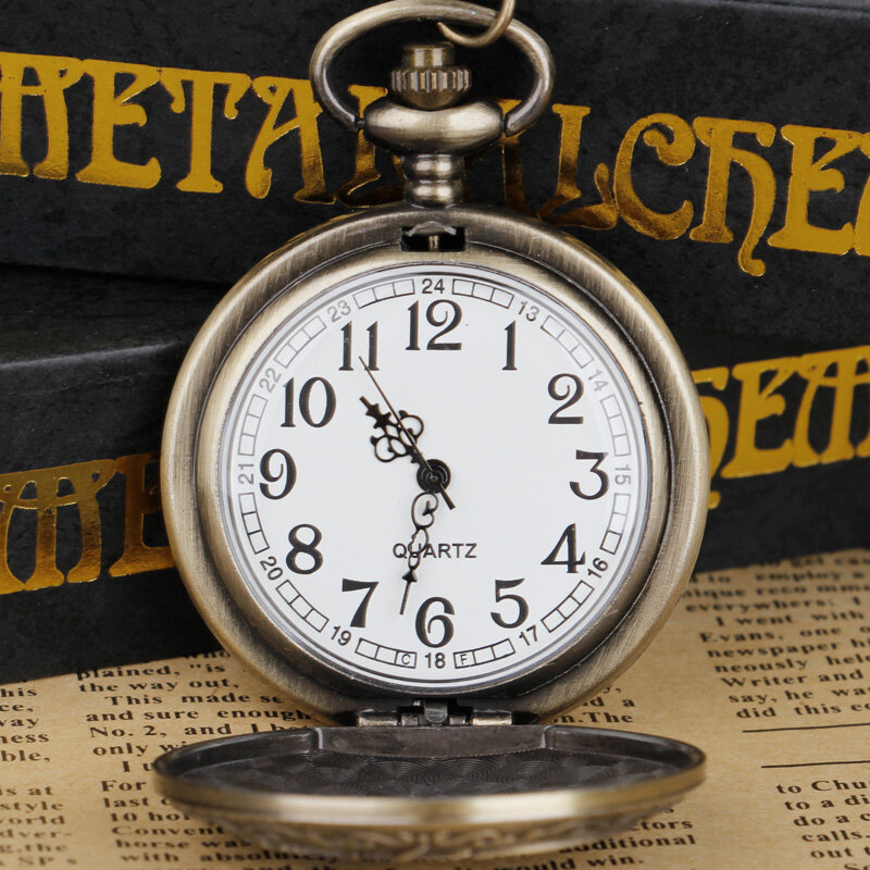 Reloj de bolsillo de cuarzo y bronce con diseño de dragón chino para hombre y mujer, colgante Retro, regalos