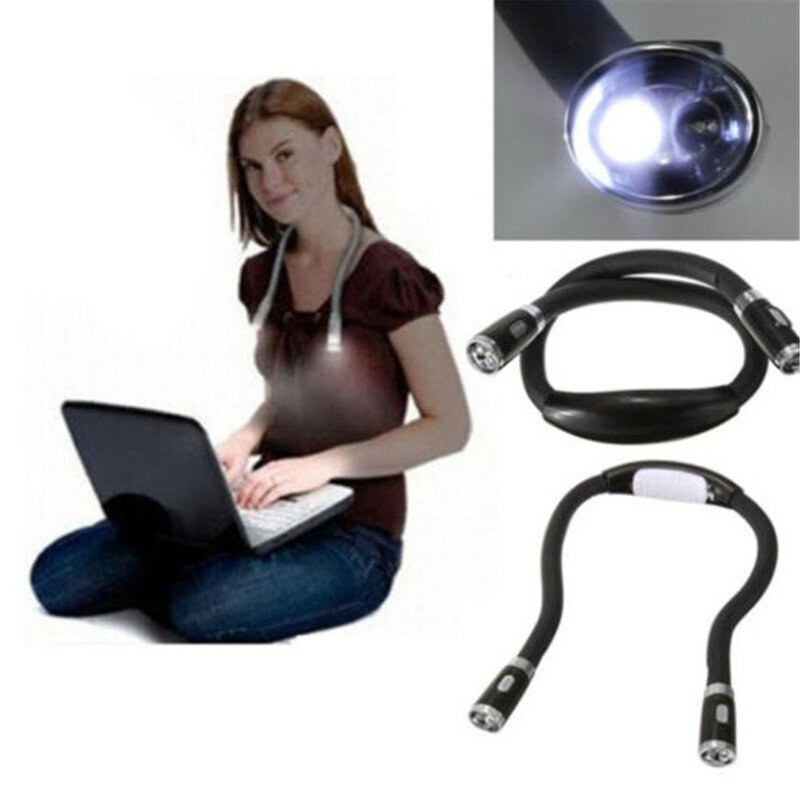 Lâmpada LED Creative Neck Cuddle, Luz Noturna, Flexível, 4 Modos, Alimentado por Bateria, Handsfree, Livro de Leitura, iPad, Laptop