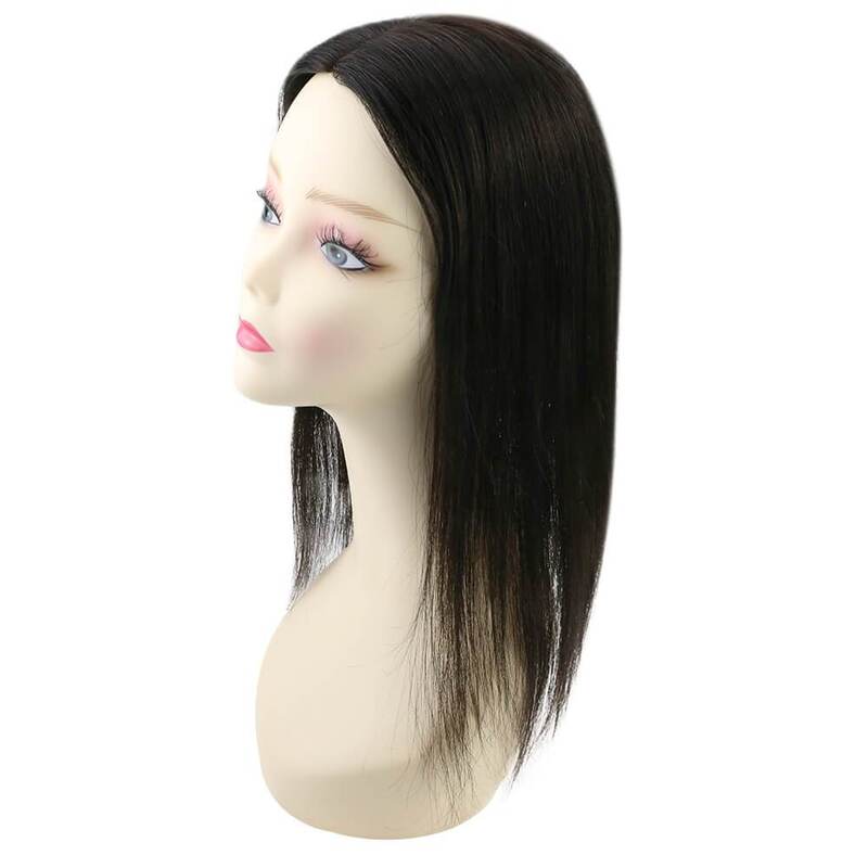 Ugeat Hair Topper para mulheres, cabelo humano, base mono, feito à mão, cabelo ralo, clipe de peça, 13x13cm