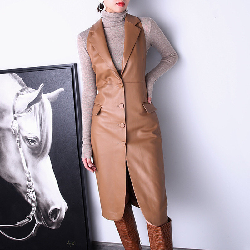 Factory New Arrival Women Fashion Hanging Neck Suit sleeveless Slim Single Breasted Dress