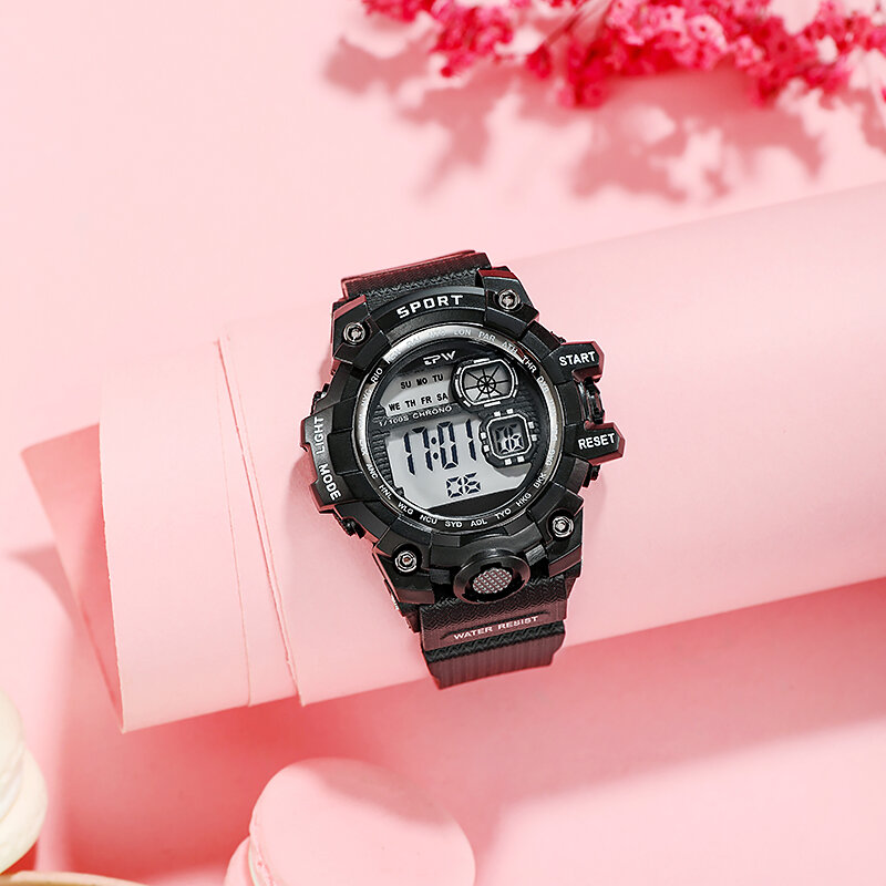 Digital Watches For Women School Girl Student Jelly Transparent Color 50meter Water Resistant