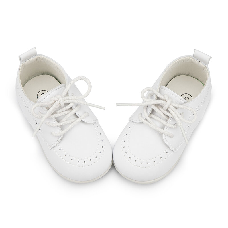 KIDSUN – chaussures en cuir pour bébé garçon et fille, mocassins de mariage en PU, haut haut classique, Brogue infantile, robe Oxford pour les premiers pas, plates