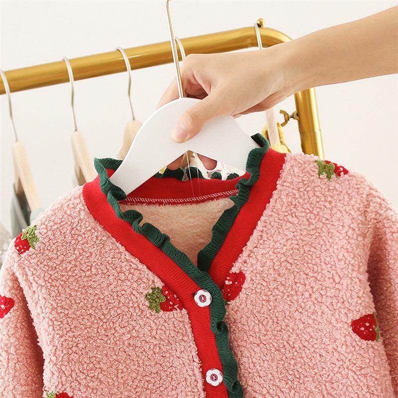 Boys Girls Outerwear Cardigan Korean Baby Snow Wear Spring Fall Cute Strawberry Infant Clothes for Winter Thick Knit Kid Coats