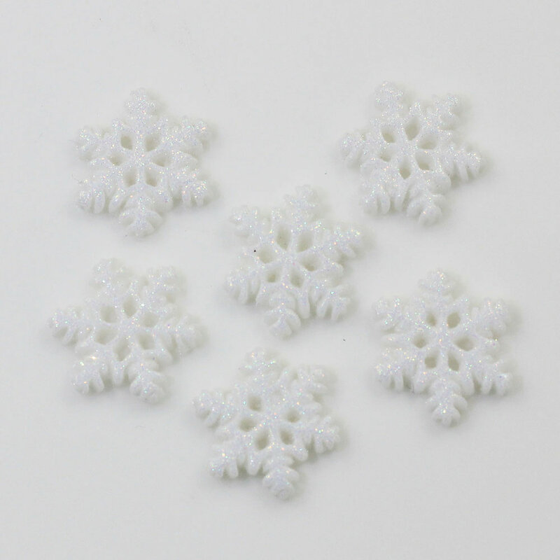 Flocons de neige en résine blanche avec poudre à paillettes, 19mm 26mm, artisanat pour Scrapbooking, nouvel arrivage, 100 pièces