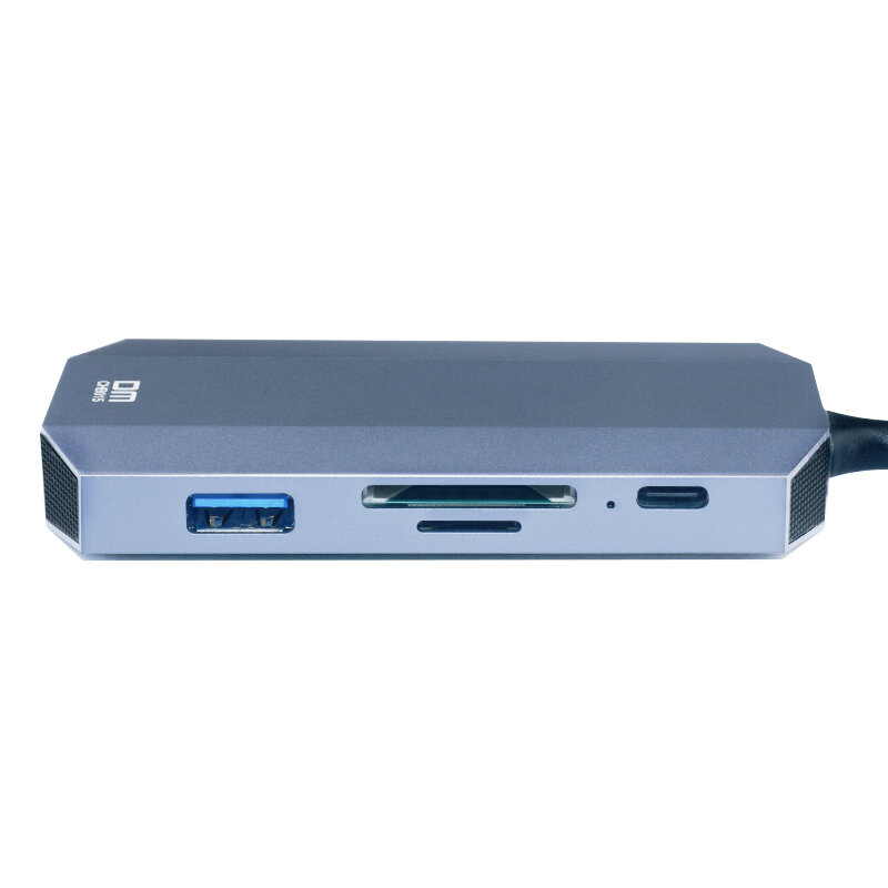 Hub DM CHB015 9 en 1 tipo C con USB 3,0, tarjeta TF, tarjeta SD, Audio PD Compatible con HDMI y puerto Ethernet de 1000mbps, Compatible con 4k
