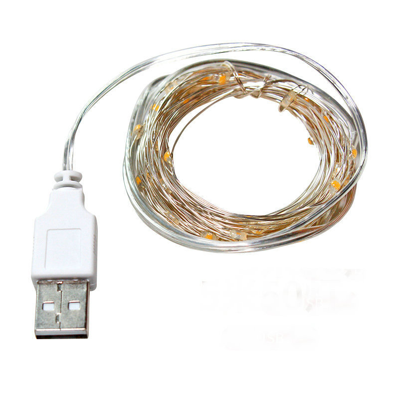 Guirlande lumineuse 100 LED avec alimentation USB, 10m, pour festival, atmosphère féerique, noël, mariage, fête, décoration, éclairage