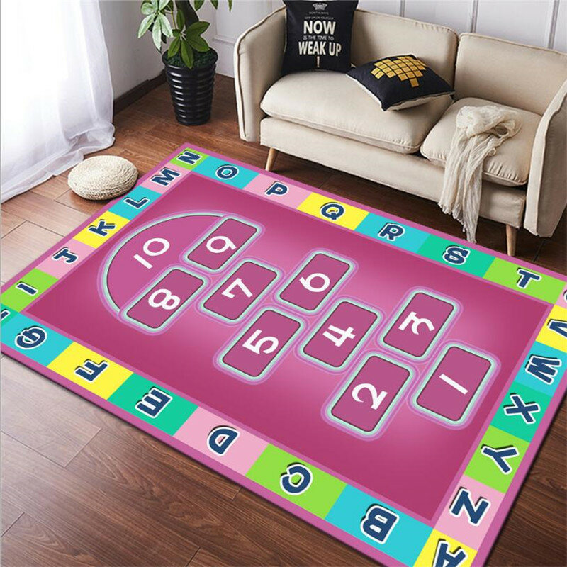 Alfombrillas antideslizantes para juego de números divertidos, alfombra antideslizante 3D, alfombra antideslizante para comedor, sala de estar, alfombra suave para dormitorio de niños