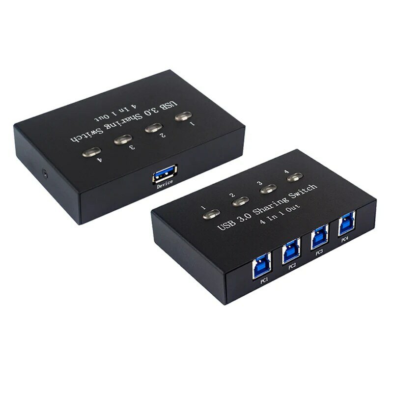 4 Port USB3.0 Switch Sharer Four In One Out Switcher Banyak Komputer Berbagi Mouse dan Keyboard USB3.0 Device Splitter