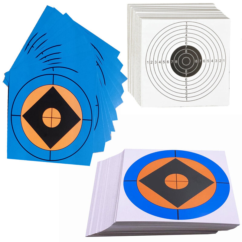 Cibles en papier pour la pratique du tir au odor, 6.70 "x 6.70", 17cm x 17cm, 20 pièces, sports et extérieur