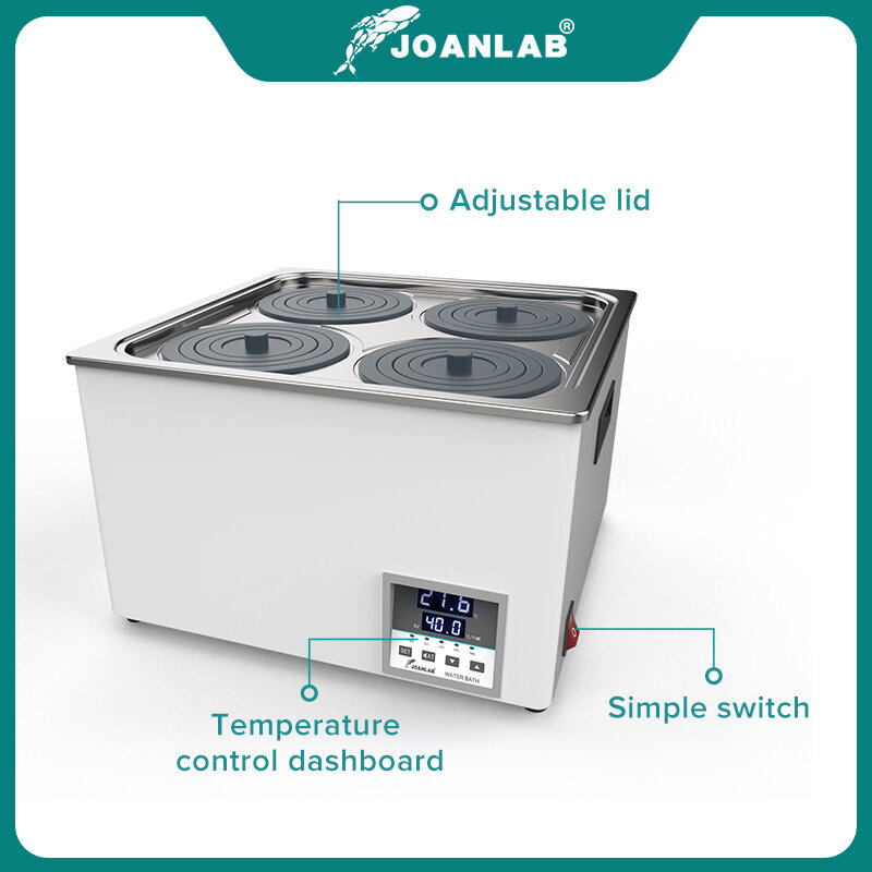 JOANLAB 실험실 수조 일정한 온도 디지털 디스플레이 히터, 실험실 장비 온도 조절 탱크, 단일 구멍, 110v, 220v