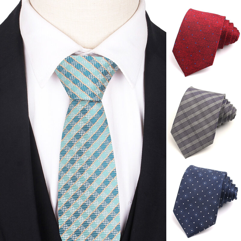 Corbatas clásicas a cuadros para hombre, corbata informal de lunares para fiesta, trajes para niñas y niños, corbata informal de 8cm de ancho, corbata masculina
