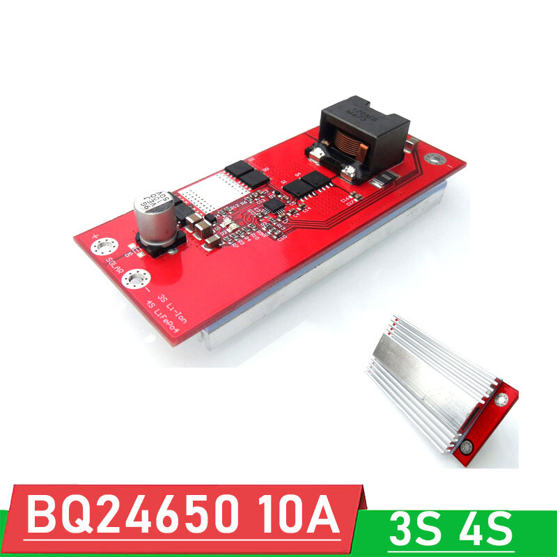 Bq24650 10a carregamento mppt painel solar controlador 3s 4S 12v li-ion lifepo4 placa de carregador de bateria de lítio 18v entrada solar