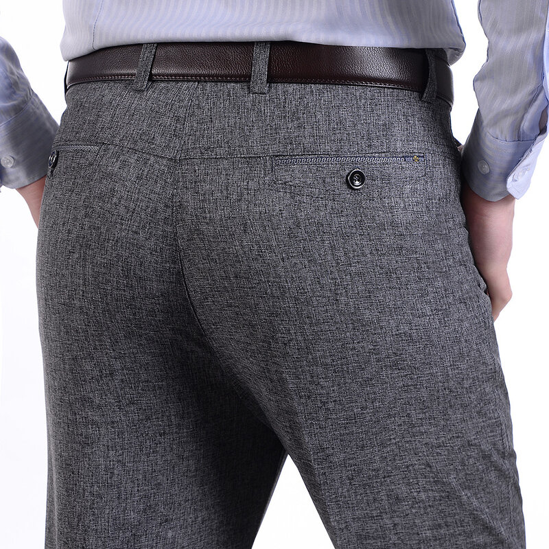 Pantaloni da uomo primavera ed estate di marca MRMT 2024 pantaloni larghi Casual di mezza età sottili per pantaloni dritti a vita alta maschili