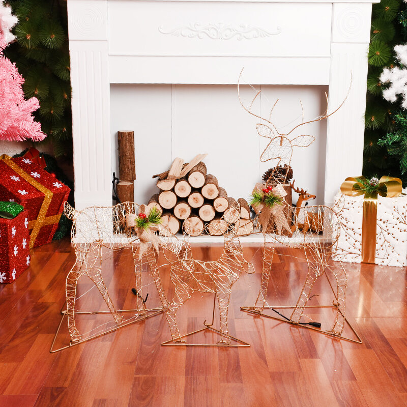 Best Christmas Decoration Cute Little Deer with Lights Christmas and New Year Cottage Atmosphere Christmas Decorations House