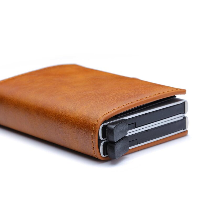 Rfid Men Card portfele darmowe nazwa grawerowanie Carbon Fiber cienki portfel Mini 14 etui na karty mała portmonetka męskie torebki
