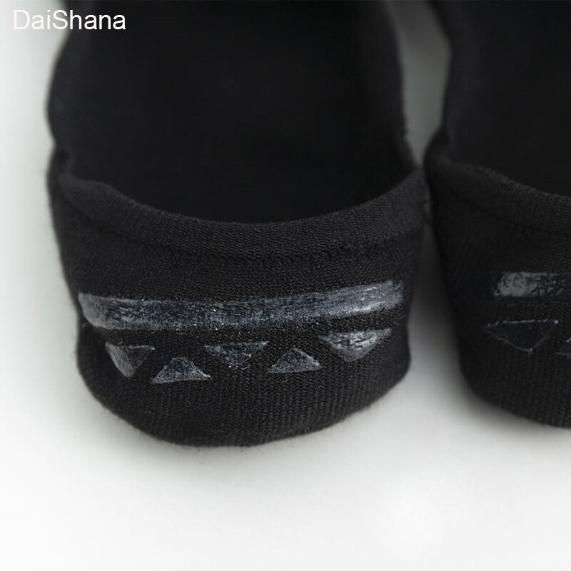 Calcetines invisibles finos de algodón para hombre, calcetín antideslizante de silicona, transpirable, Color puro, 5 par/lote